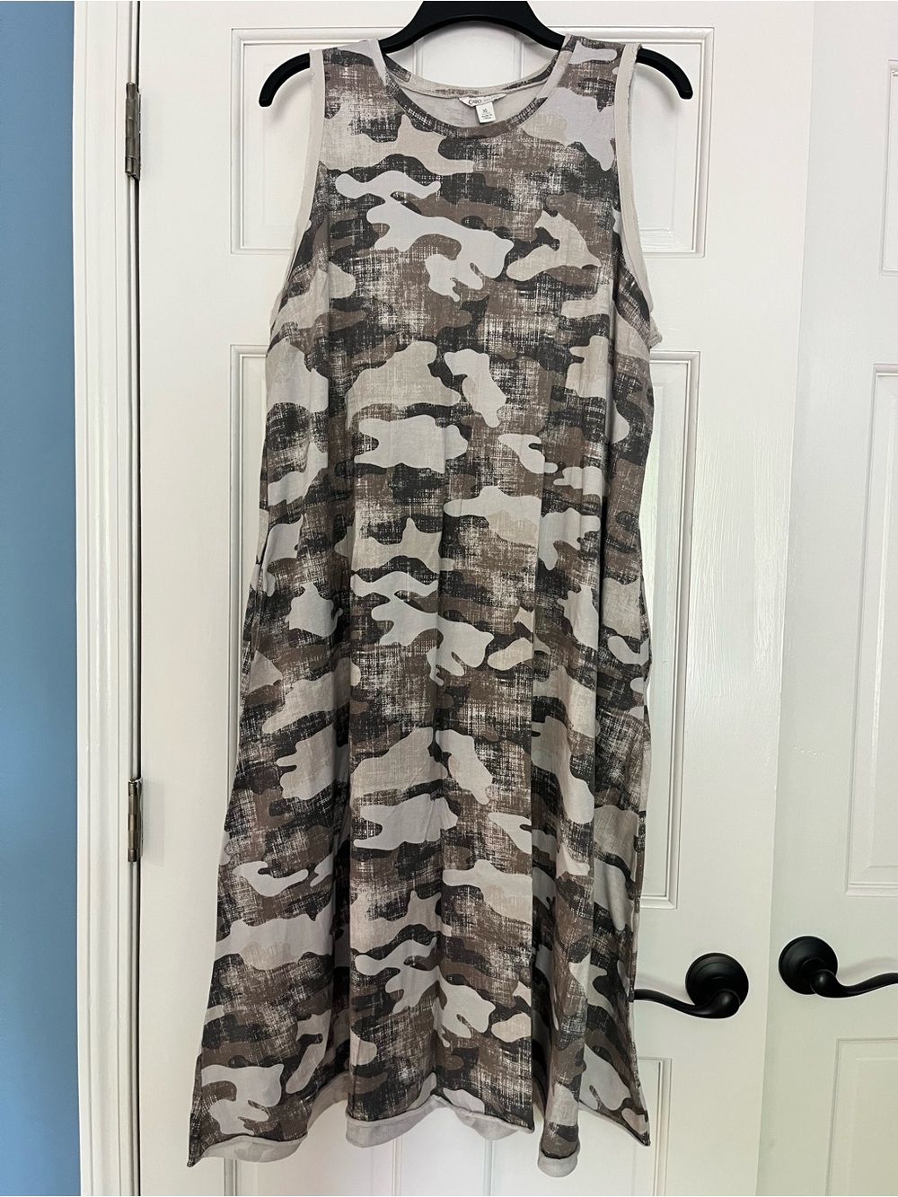 Cato Neutral Camo Sleeveless A-Line Dress